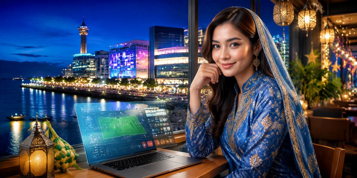 Pengguna wanita Malaysia mengakses platform t200 melalui telefon pintar